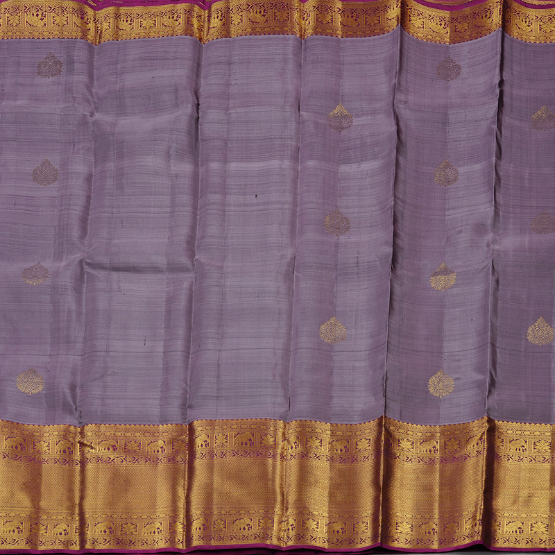 Hayagrivas Plum Purple Handloom Kanjivaram Silk Saree with Purple Border KBD2113C10-2