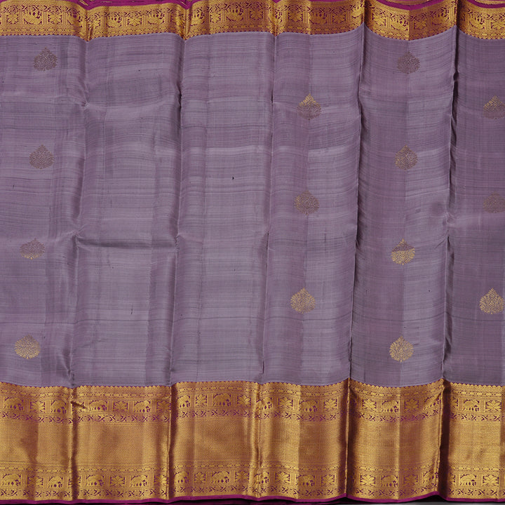 Hayagrivas Plum Purple Handloom Kanjivaram Silk Saree with Purple Border KBD2113C10-2