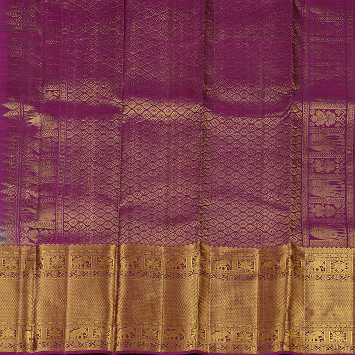 Hayagrivas Plum Purple Handloom Kanjivaram Silk Saree with Purple Border KBD2113C10-2