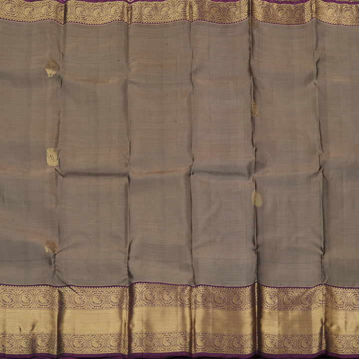 Hayagrivas Handloom Kanjivaram Silk Saree in Bold Ash Grey KBD2113C10-4