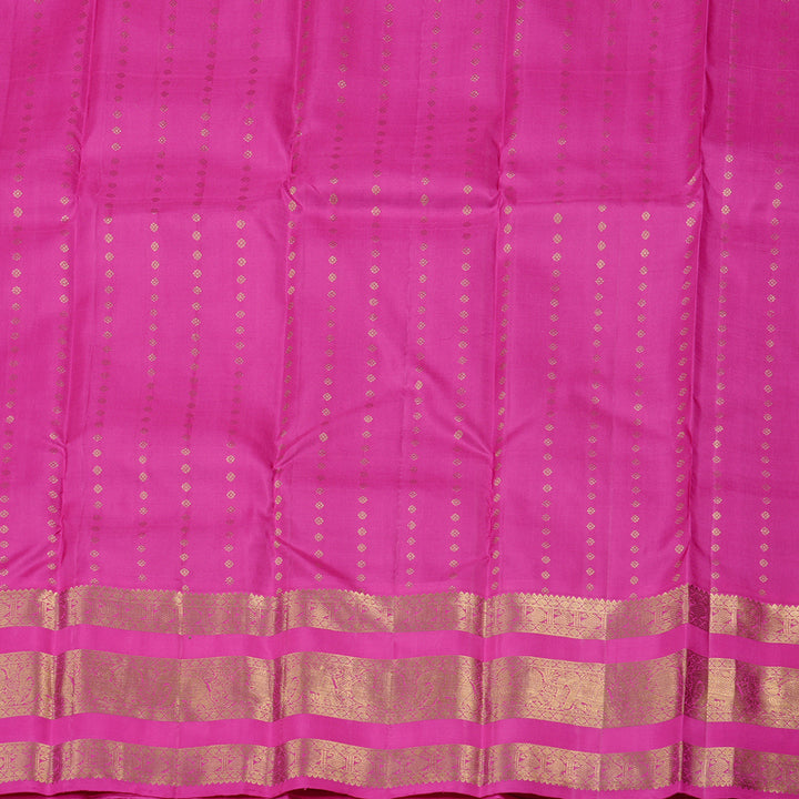 Hayagrivas Dark Purple Handloom Kanjivaram Silk Saree with Pink Border KBD2113C12-1
