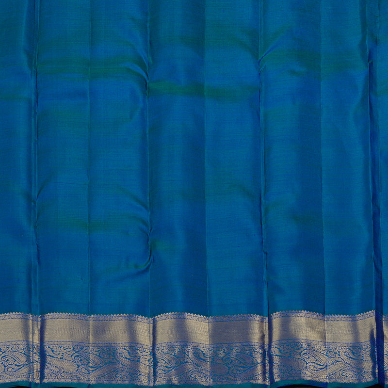 Hayagrivas Purple Handloom Kanjivaram Silk Saree with Peacock Blue Border KBD2113C5-1