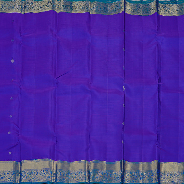 Hayagrivas Purple Handloom Kanjivaram Silk Saree with Peacock Blue Border KBD2113C5-1