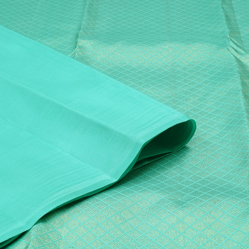 Hayagrivas Sea Blue Handloom Kanjivaram Silk Saree KBD2113C7-5