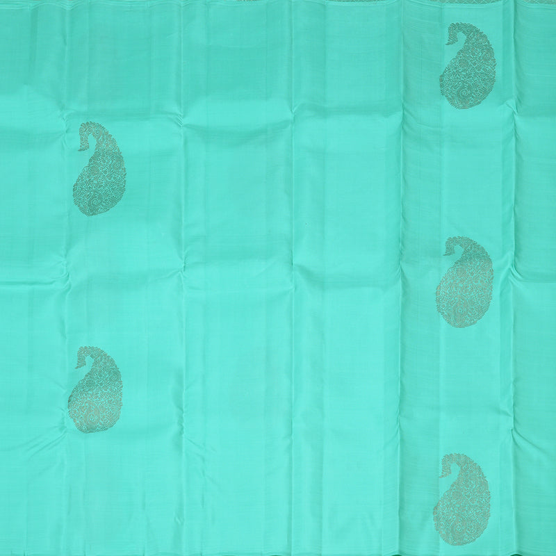 Hayagrivas Sea Blue Handloom Kanjivaram Silk Saree KBD2113C7-5