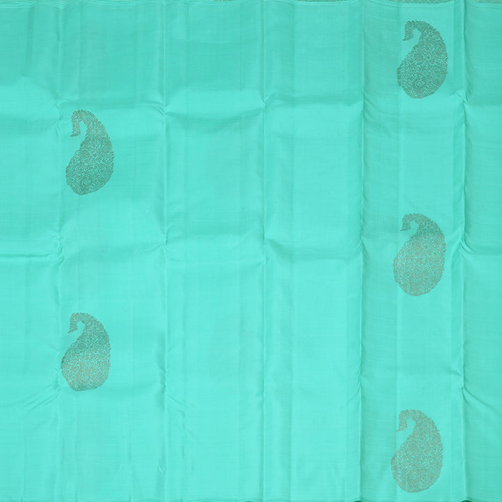 Hayagrivas Sea Blue Handloom Kanjivaram Silk Saree KBD2113C7-5