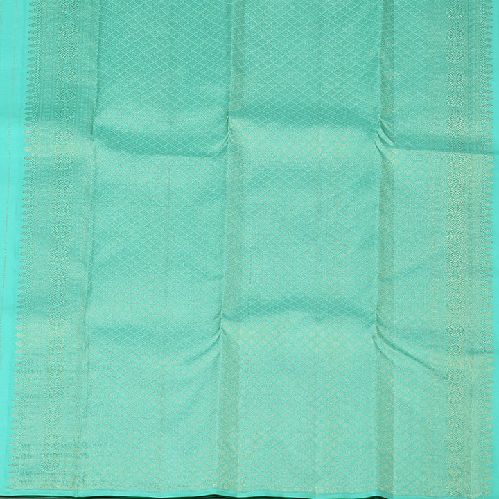 Hayagrivas Sea Blue Handloom Kanjivaram Silk Saree KBD2113C7-5