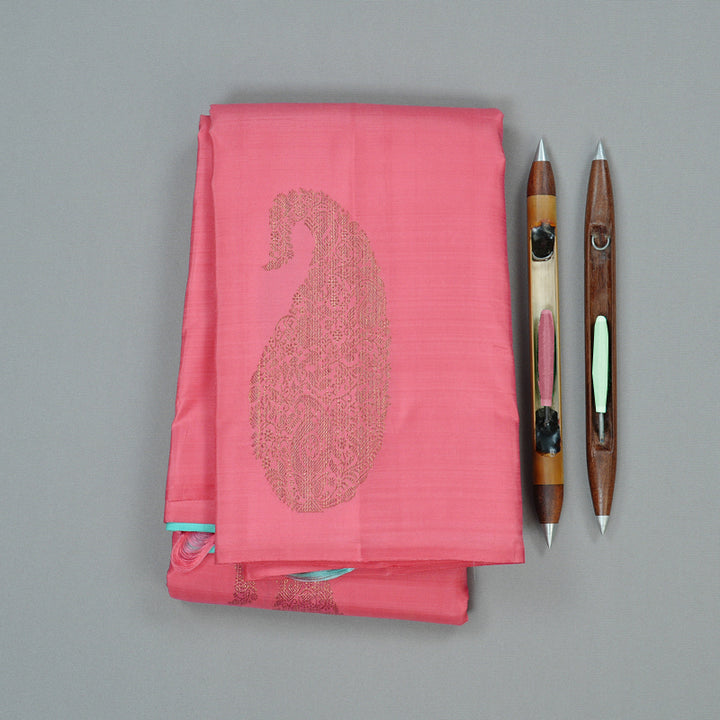 Hayagrivas Handloom Kanjivaram Silk Sarees in Soothing Peach Pink KBD2113C7-7