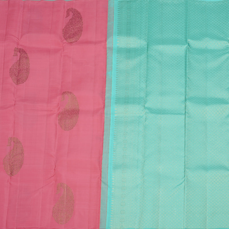 Hayagrivas Handloom Kanjivaram Silk Sarees in Soothing Peach Pink KBD2113C7-7