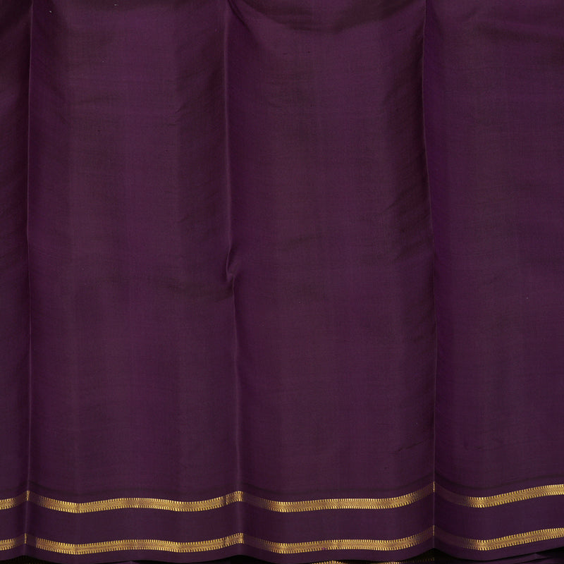 Hayagrivas Handloom Multicolour Kanjivaram Silk Saree with Wine Purple Border KBD2114C1-3