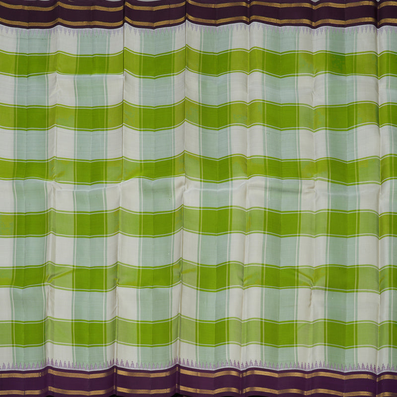 Hayagrivas Handloom Multicolour Kanjivaram Silk Saree with Wine Purple Border KBD2114C1-3