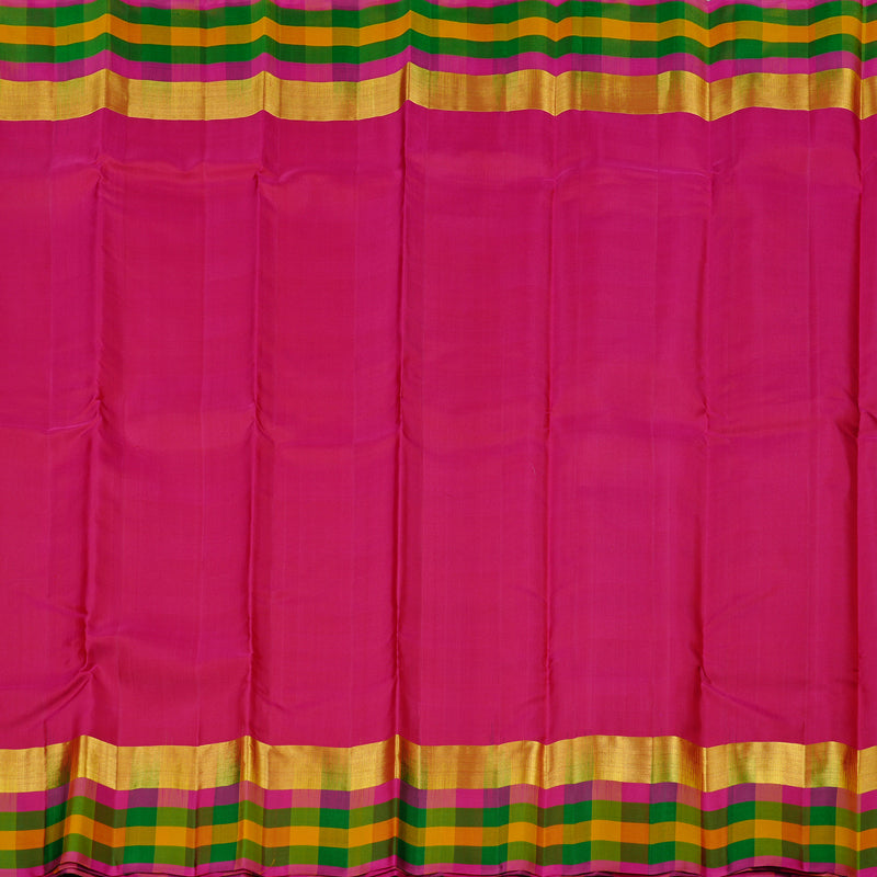 Hayagrivas Handloom Kanjivaram Silk Saree in Radiant Reddish Pink KBD2114C2-13