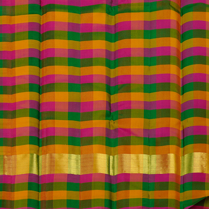 Hayagrivas Handloom Kanjivaram Silk Saree in Radiant Reddish Pink KBD2114C2-13