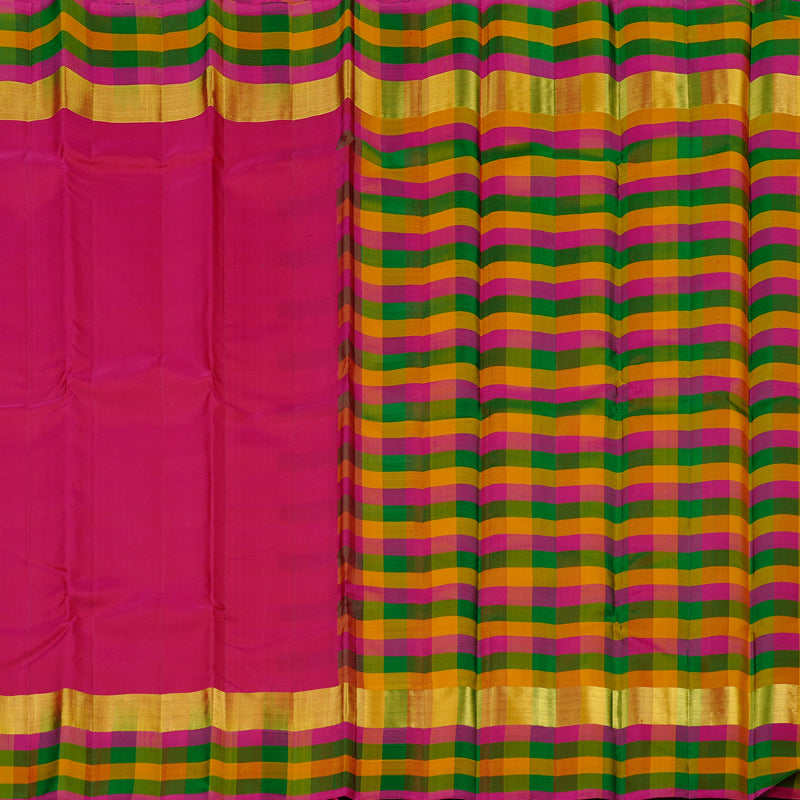 Hayagrivas Handloom Kanjivaram Silk Saree in Radiant Reddish Pink KBD2114C2-13