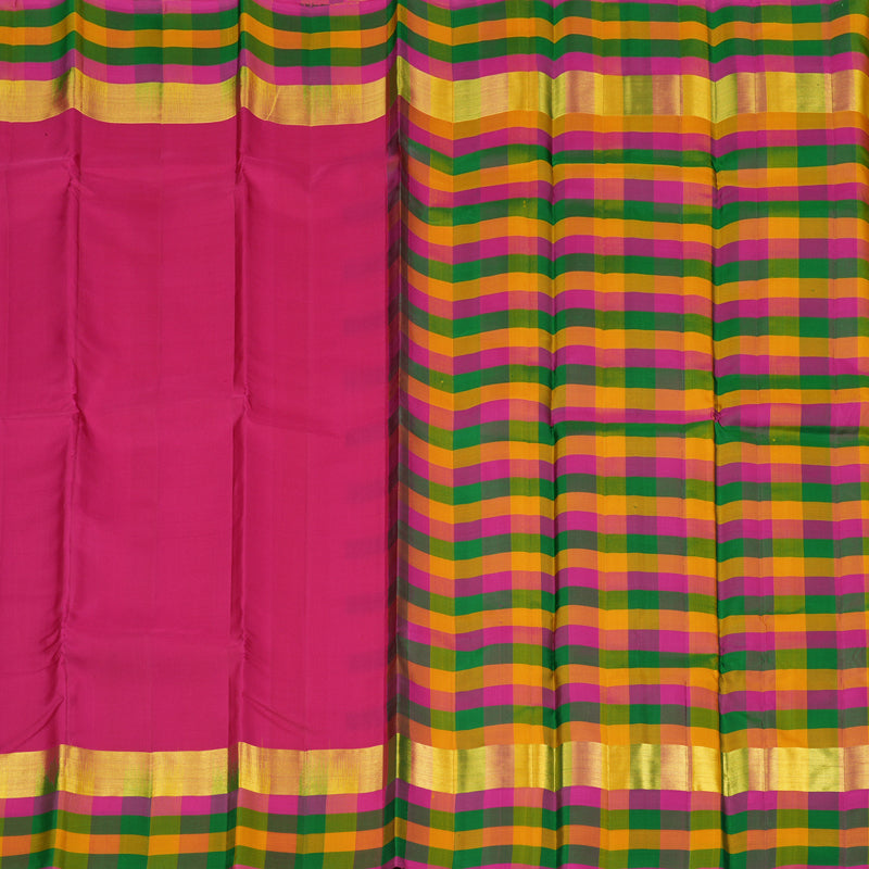 Hayagrivas Handloom Kanjivaram Silk Saree in Radiant Pink KBD2114C2-15