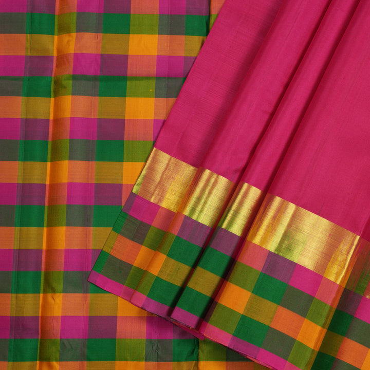 Hayagrivas Handloom Kanjivaram Silk Saree in Radiant Pink KBD2114C2-15