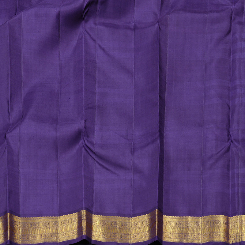 Hayagrivas Sky Blue WIth White Checks Handloom Kanjivaram Silk Saree with Blue Border KBD2115C3-1