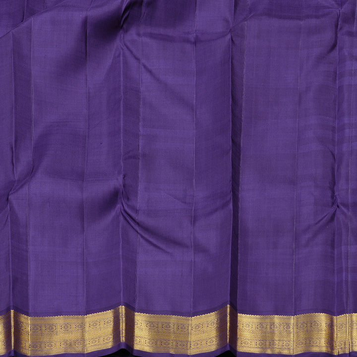 Hayagrivas Sky Blue WIth White Checks Handloom Kanjivaram Silk Saree with Blue Border KBD2115C3-1