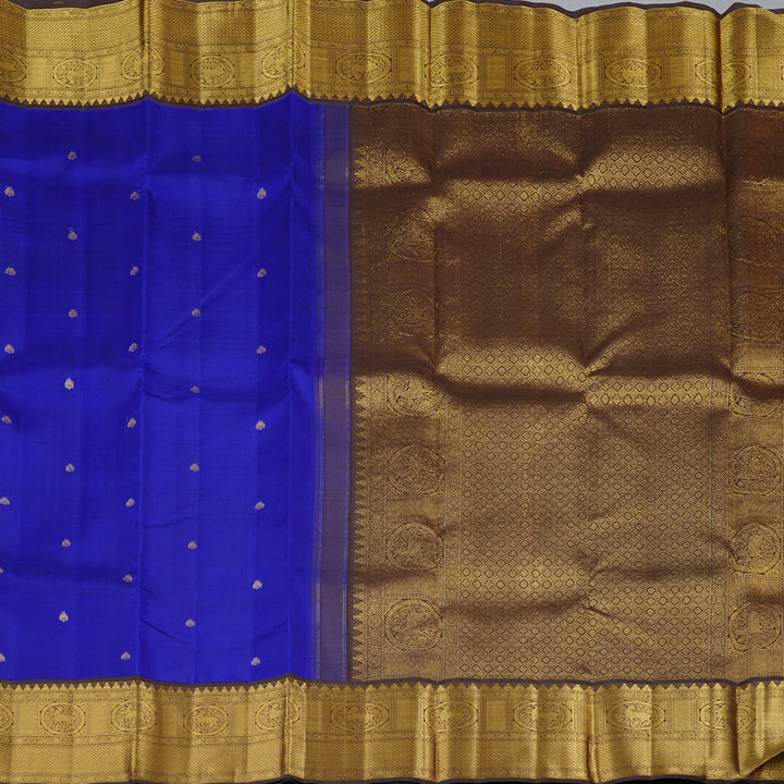 Hayagrivas Handloom Kanjivaram Silk Saree in Timeless Blue KBD2116C1-1