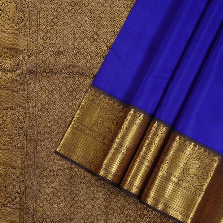 Hayagrivas Handloom Kanjivaram Silk Saree in Timeless Blue KBD2116C1-1