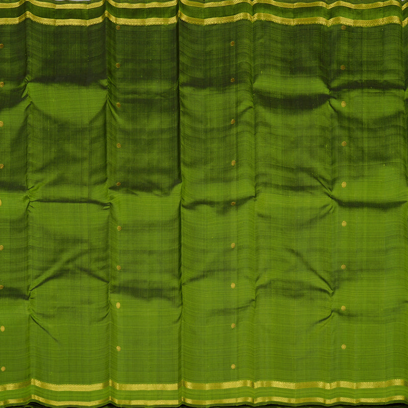 Hayagrivas Handloom Kanjivaram Silk Saree in Vibrant Olive Green KBD2116C4-1