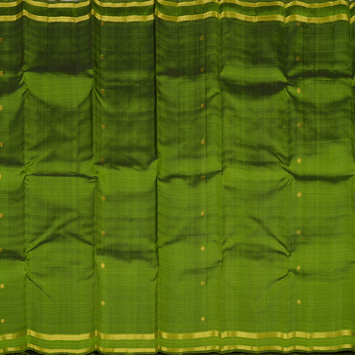 Hayagrivas Handloom Kanjivaram Silk Saree in Vibrant Olive Green KBD2116C4-1