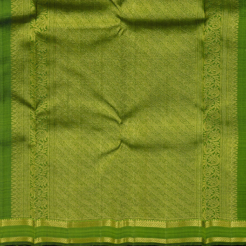 Hayagrivas Handloom Kanjivaram Silk Saree in Vibrant Olive Green KBD2116C4-1