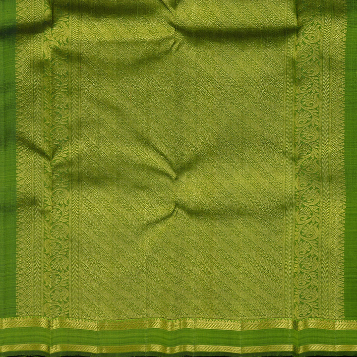 Hayagrivas Handloom Kanjivaram Silk Saree in Vibrant Olive Green KBD2116C4-1