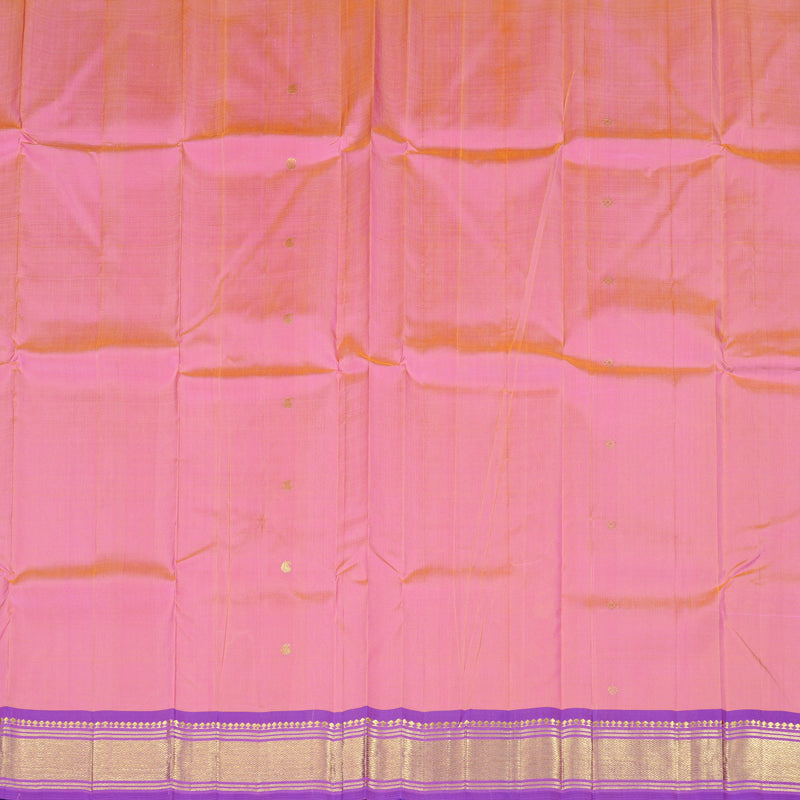 Hayagrivas Handloom Kanjivaram Silk Saree in Dazzling Orangish Pink KBD2118C1-12