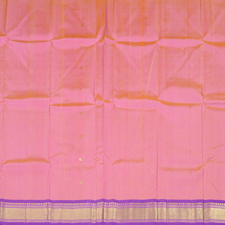 Hayagrivas Handloom Kanjivaram Silk Saree in Dazzling Orangish Pink KBD2118C1-12