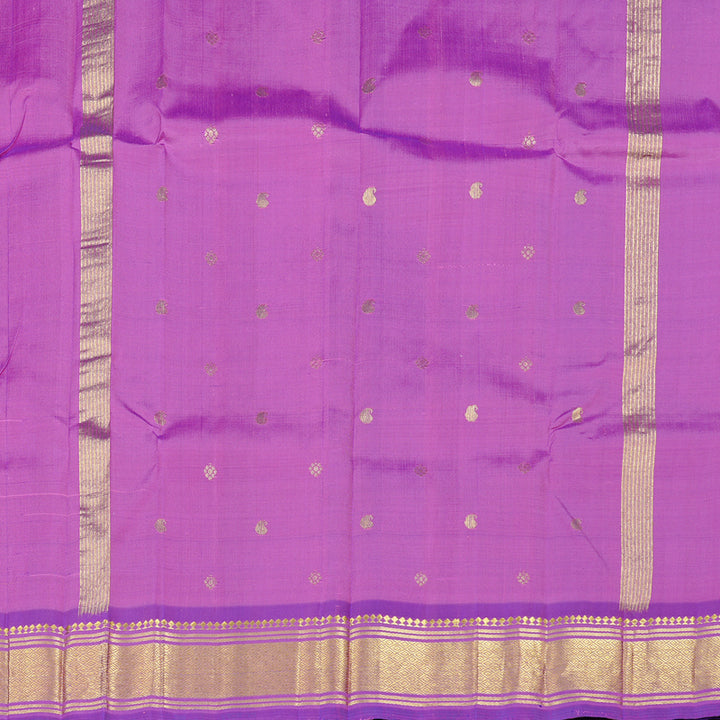 Hayagrivas Handloom Kanjivaram Silk Saree in Dazzling Orangish Pink KBD2118C1-12