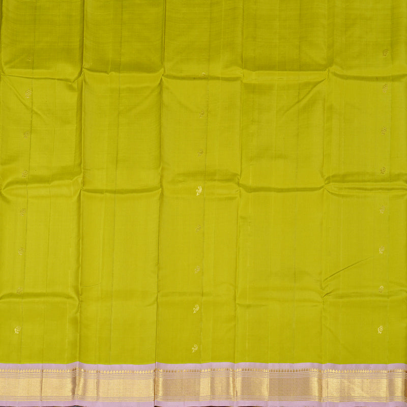 Hayagrivas Handloom Kanjivaram Silk Saree in Lavish Lemon Green KBD2118C1-14