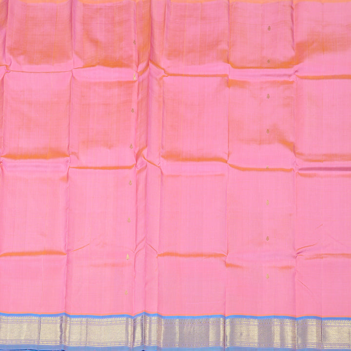 Hayagrivas Handloom Kanjivaram Silk Saree in Regal Orangish Pink KBD2118C1-23