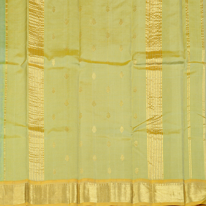 Hayagrivas Handloom Kanjivaram Silk Saree in Stunning Pastel Green KBD2118C1-3