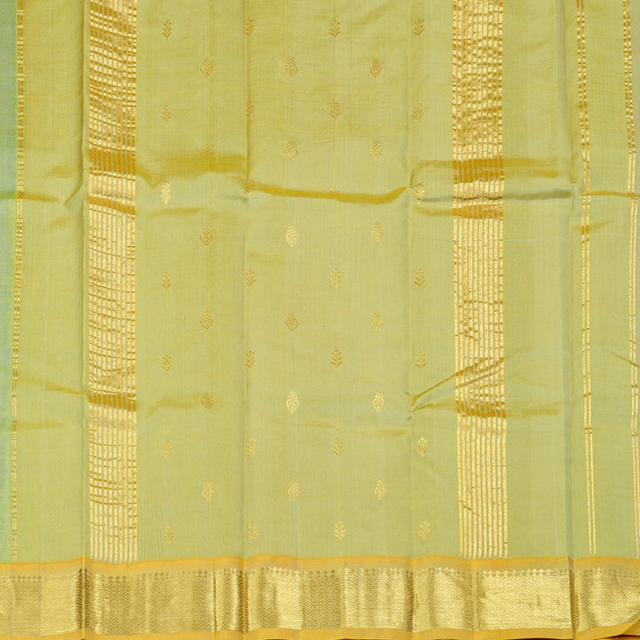 Hayagrivas Handloom Kanjivaram Silk Saree in Stunning Pastel Green KBD2118C1-3
