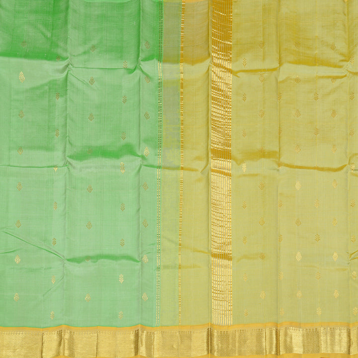 Hayagrivas Handloom Kanjivaram Silk Saree in Stunning Pastel Green KBD2118C1-3