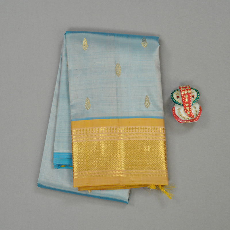 Hayagrivas Handloom Kanjivaram Silk Saree in Soothing Powder Blue KBD2118C1-33