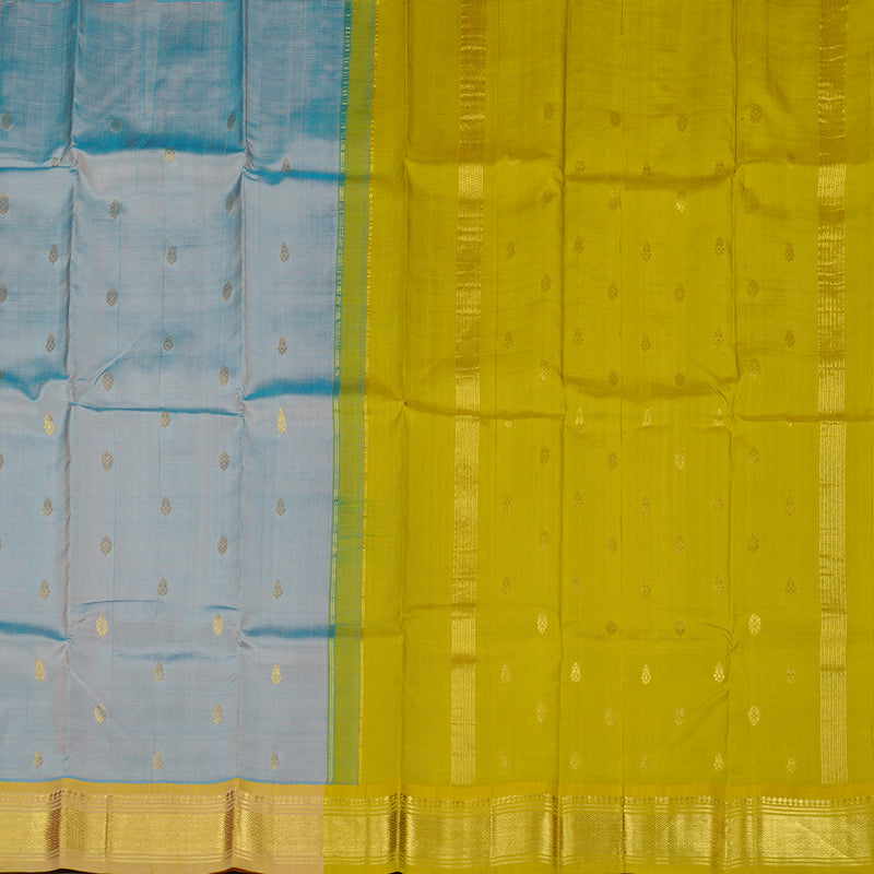 Hayagrivas Handloom Kanjivaram Silk Saree in Soothing Powder Blue KBD2118C1-33