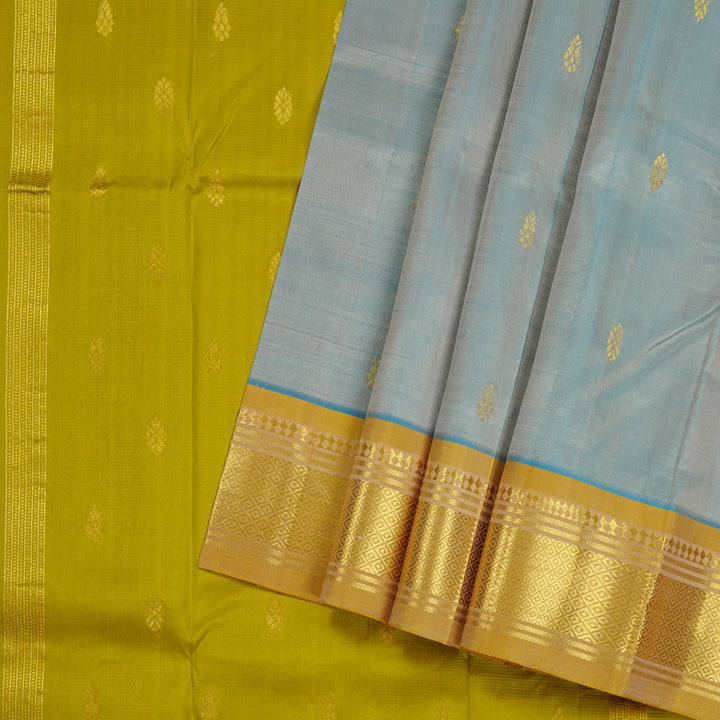 Hayagrivas Handloom Kanjivaram Silk Saree in Soothing Powder Blue KBD2118C1-33