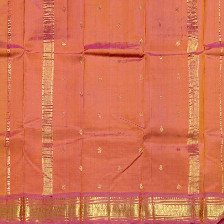 Hayagrivas Mustard Handloom Kanjivaram Silk Saree with Dual Tone (Pink With Yellow) Border KBD2118C1-37