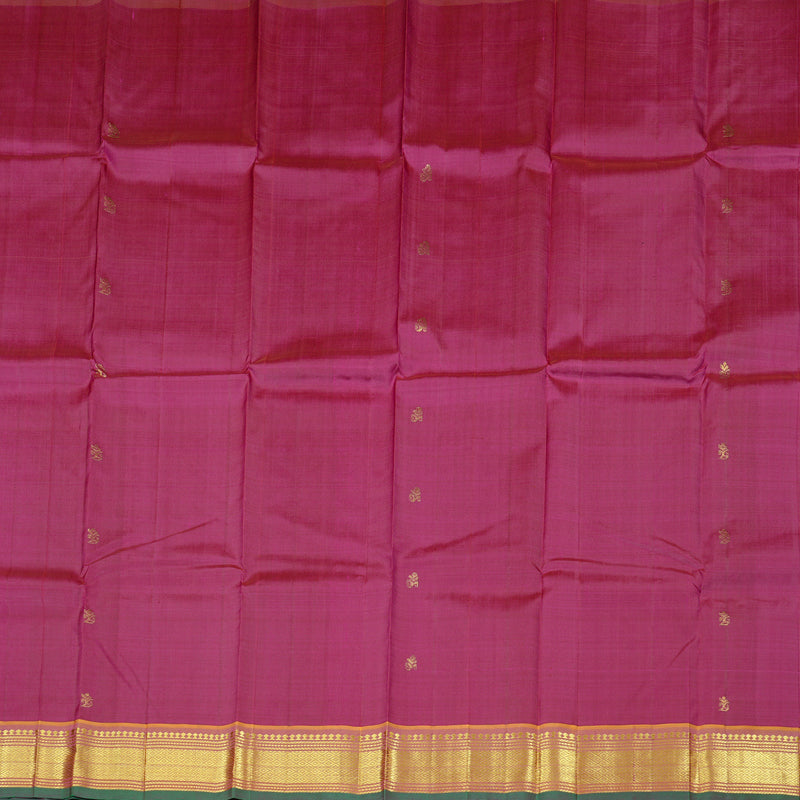 Hayagrivas Purple Handloom Kanjivaram Silk Saree with Dual Tone (Yellow With Pink) Border KBD2118C1-54