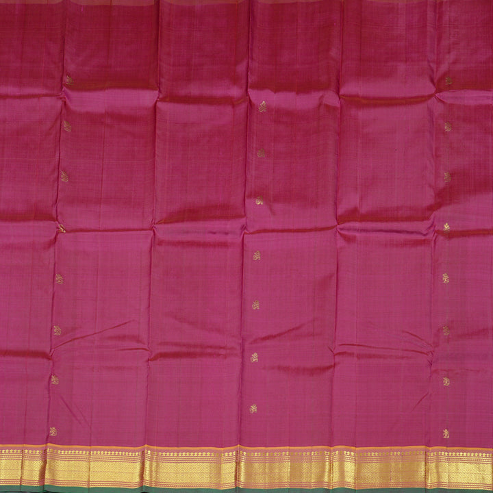 Hayagrivas Purple Handloom Kanjivaram Silk Saree with Dual Tone (Yellow With Pink) Border KBD2118C1-54