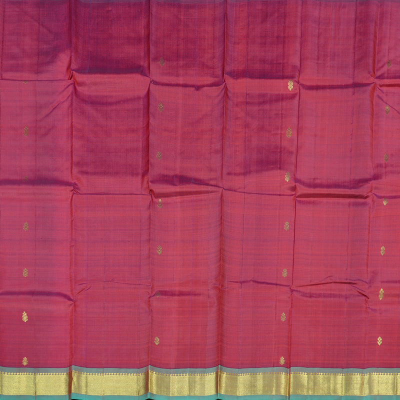 Hayagrivas Wine Purple Handloom Kanjivaram Silk Saree with Sea Green Border KBD2118C1-57