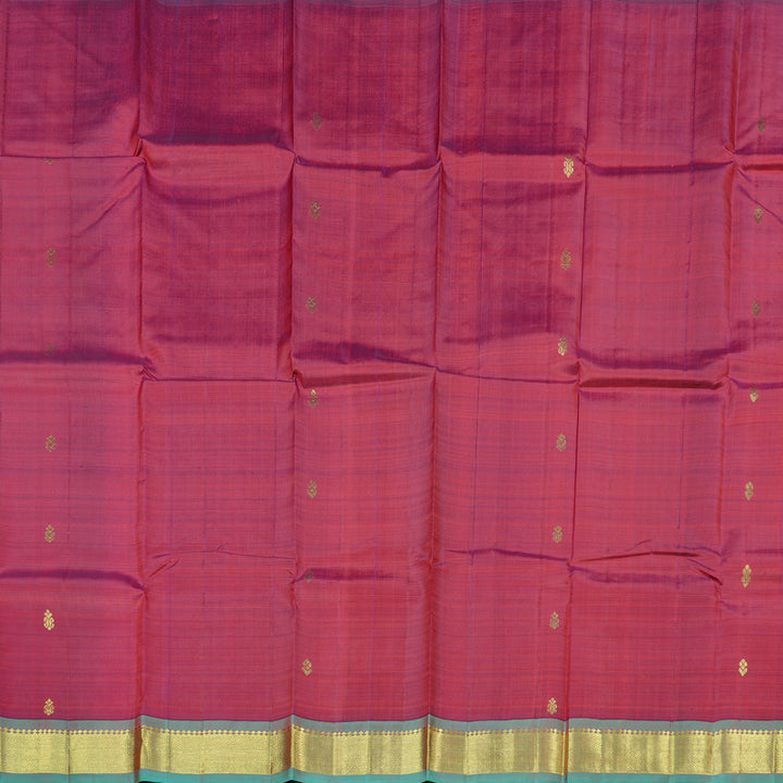Hayagrivas Wine Purple Handloom Kanjivaram Silk Saree with Sea Green Border KBD2118C1-57