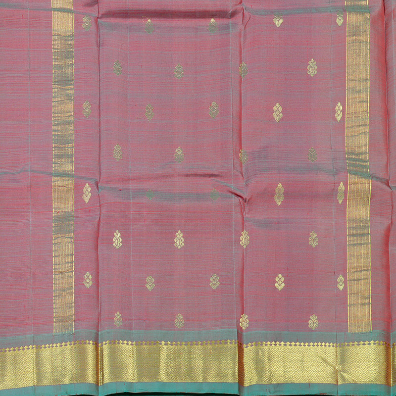 Hayagrivas Wine Purple Handloom Kanjivaram Silk Saree with Sea Green Border KBD2118C1-57