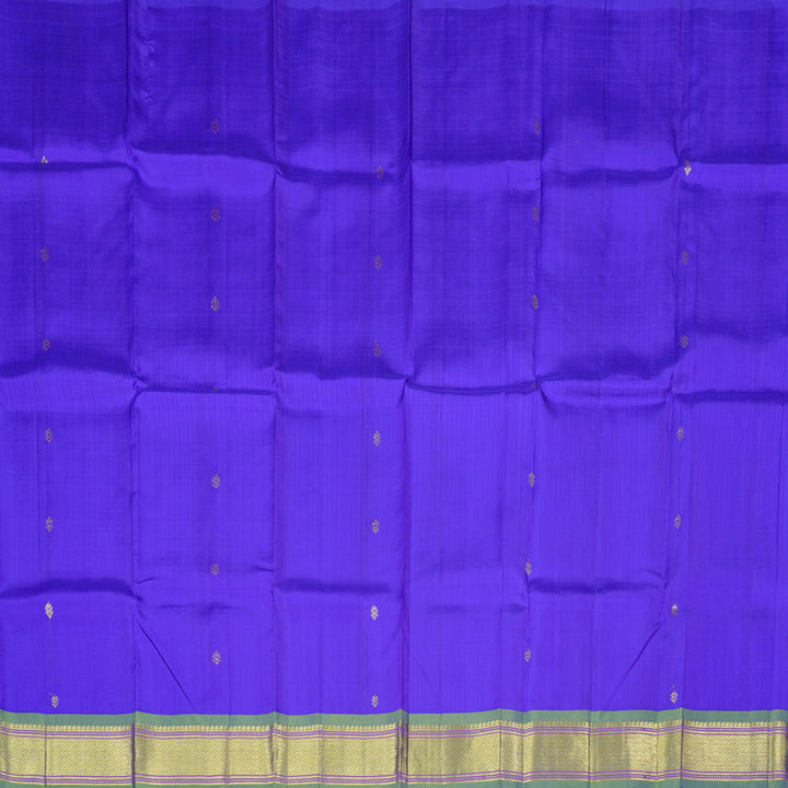Hayagrivas Purplish Blue Handloom Kanjivaram Silk Saree with Light Green Border KBD2118C1-70