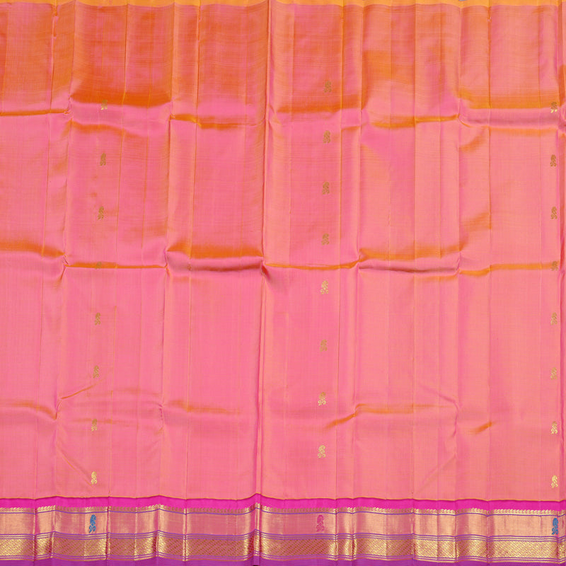Hayagrivas Peach Pink Handloom Kanjivaram Silk Saree with Pink Border KBD2118C2-8