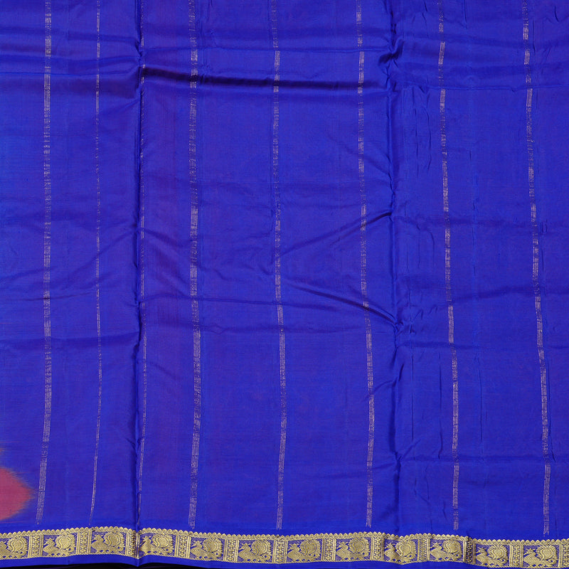 Hayagrivas Rust Orange Handloom Kanjivaram Ten Yards Silk Saree with Purple Border KBD2125C1-2