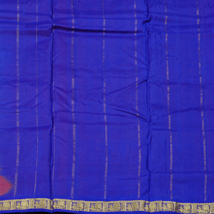 Hayagrivas Rust Orange Handloom Kanjivaram Ten Yards Silk Saree with Purple Border KBD2125C1-2