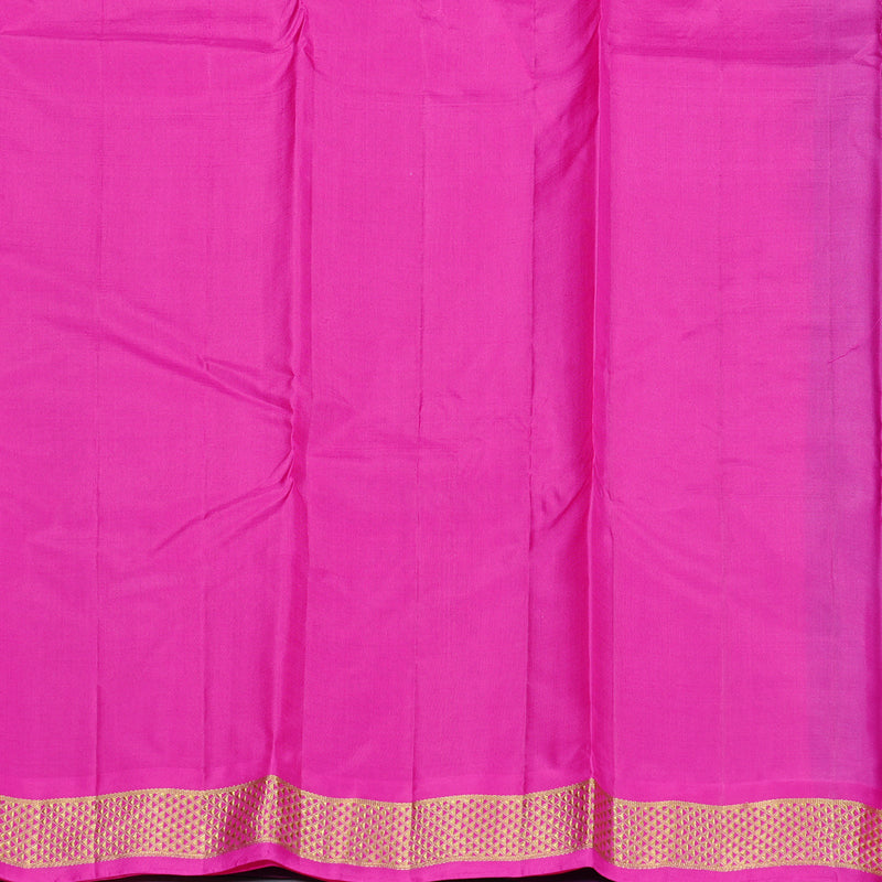 Hayagrivas Sky Blue Handloom Kanjivaram Silk Saree with Purple Border KBD2125C2-3